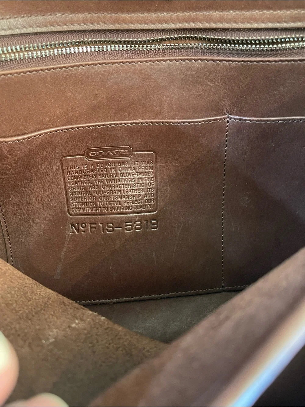 AuthentiCoach Vintage Brown Leather Briefcase Messenger Laptop Bag Style F1S-581